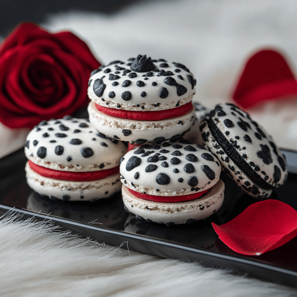 Cruella De Vil Macarons (101 Dalmatians) Recipe - Recipe Image