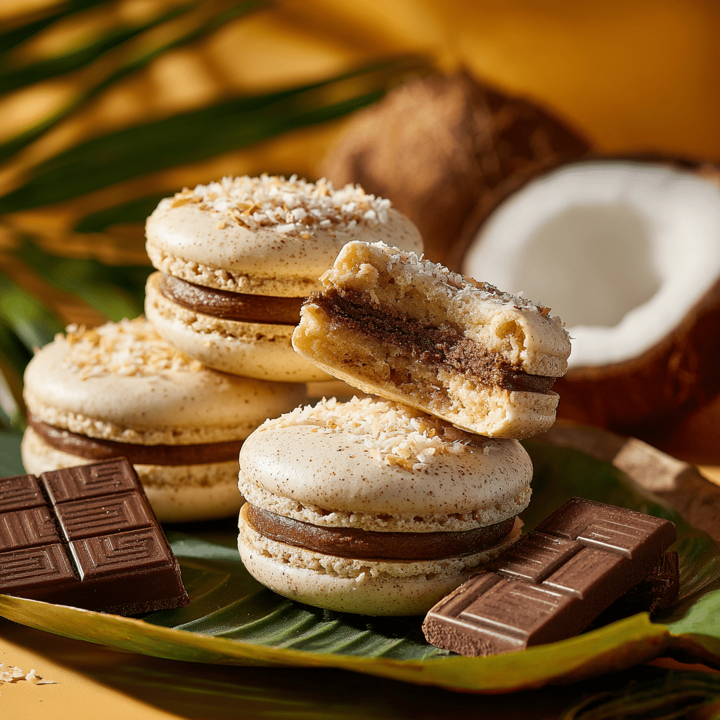 Coconut Fudge Macarons Recipe - Recipe Image