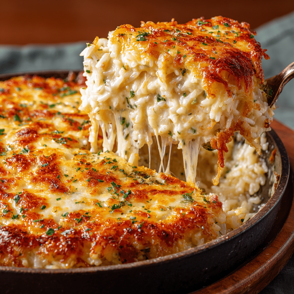 Baked Cheesy Rice Casserole - Recipe Image