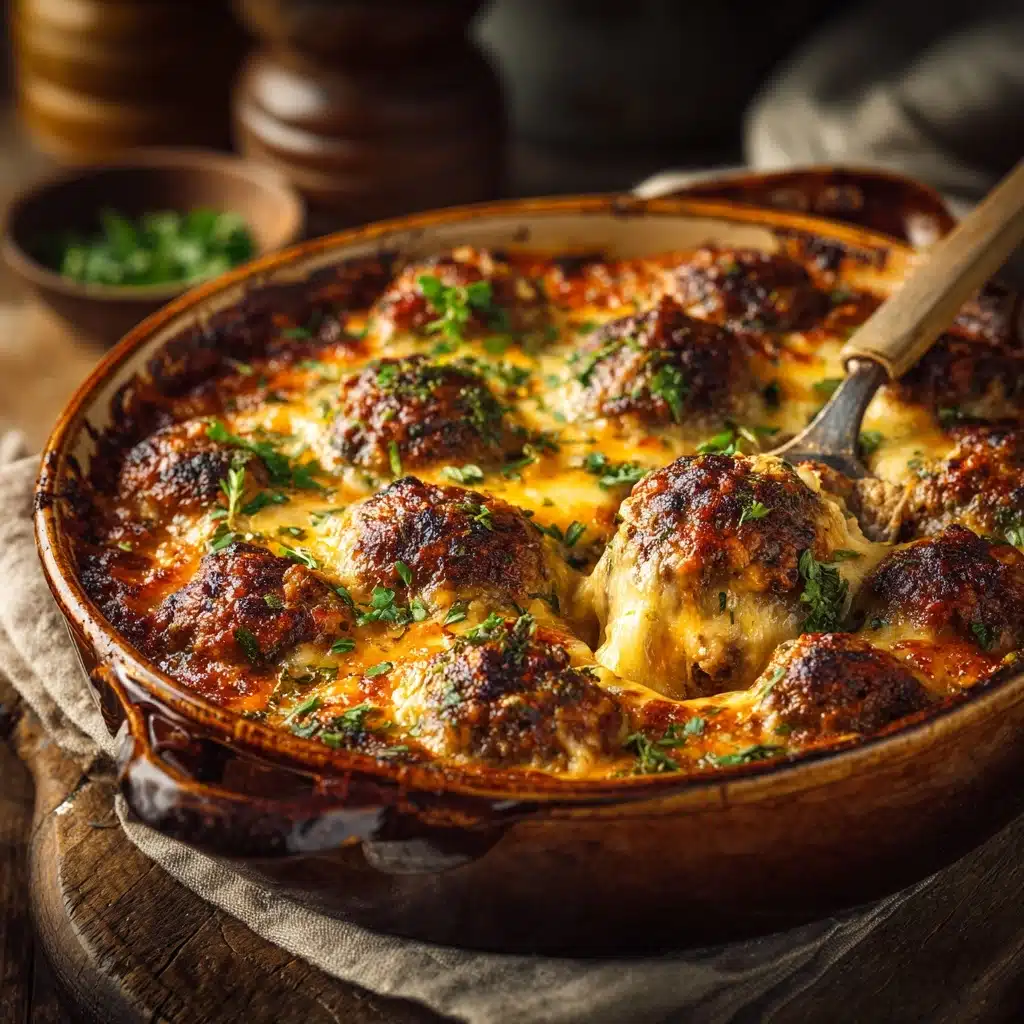 Baked Cheesy Meatball Casserole Recipe - Recipe Image