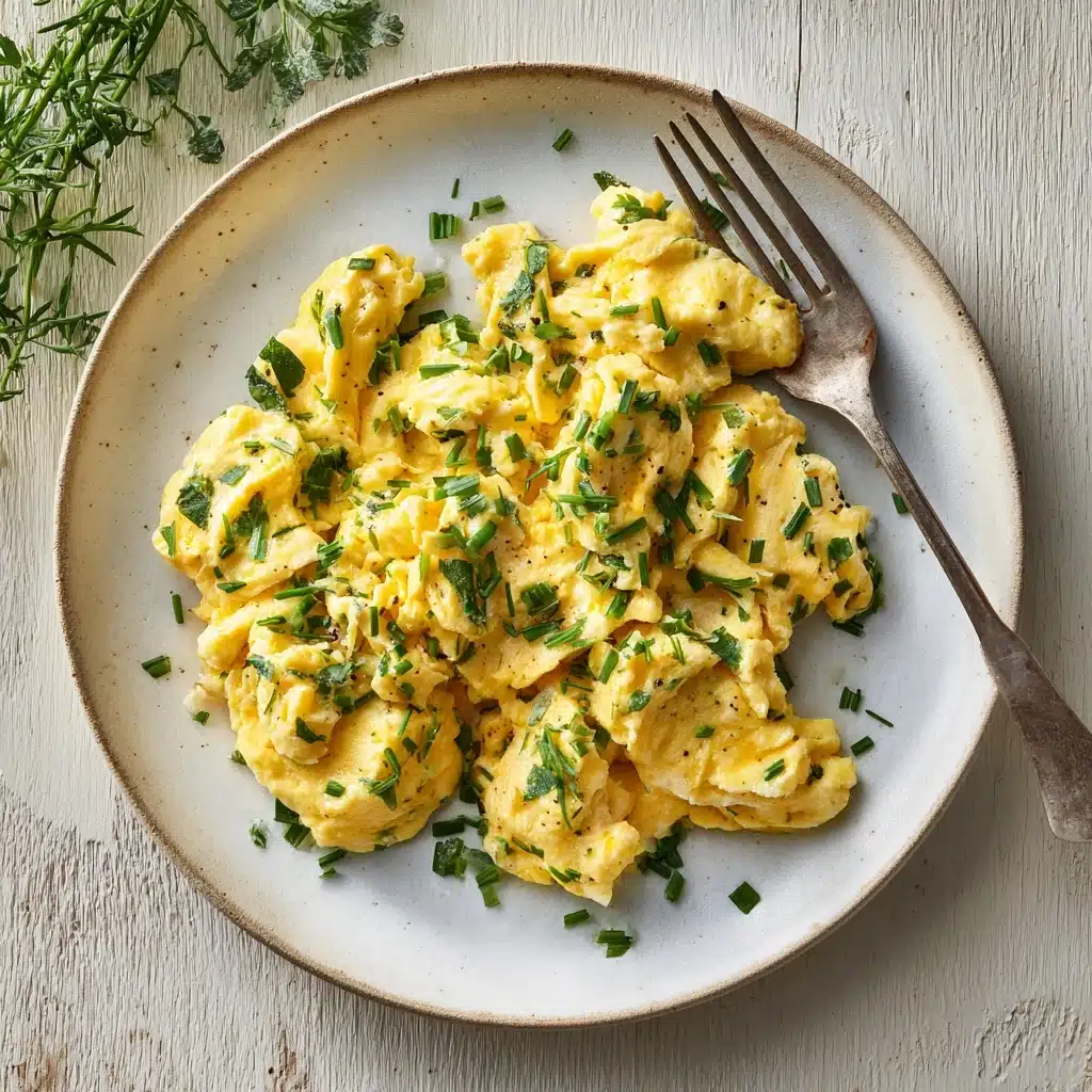 Creamy Scrambled Eggs with Herbs Recipe - Recipe Image