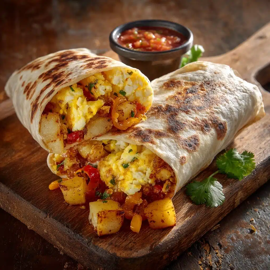 Breakfast Burrito with Eggs & Potatoes Recipe - Recipe Image