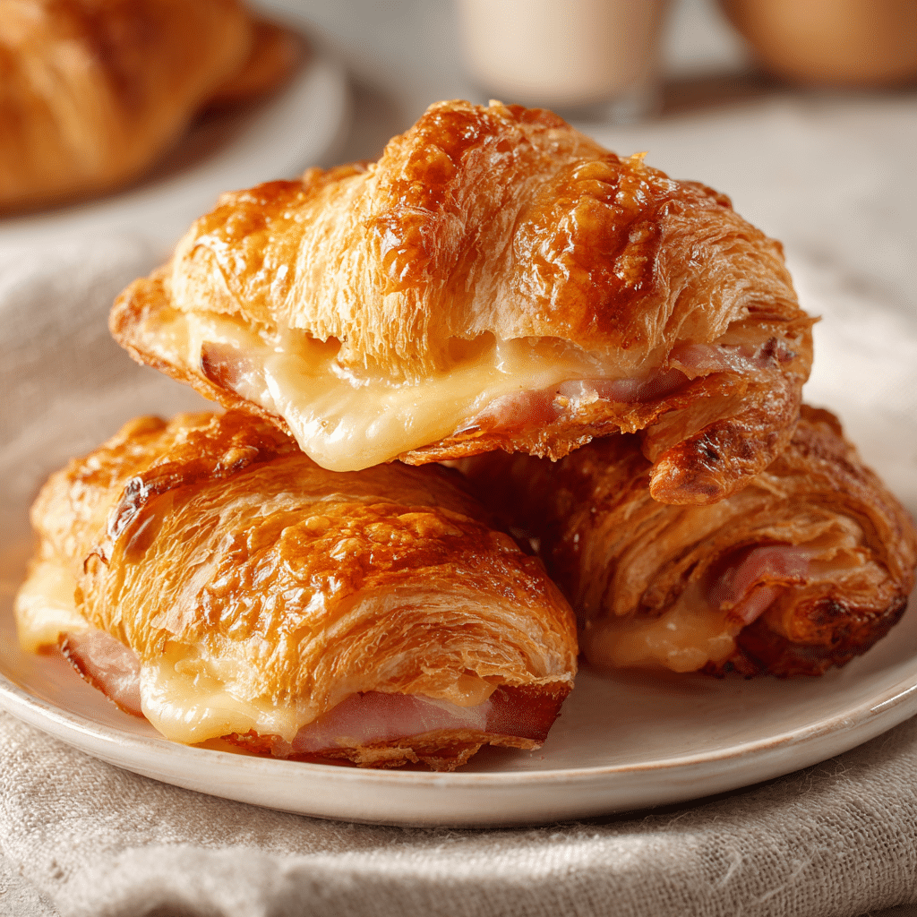 Mini Ham and Cheese Croissants Recipe - Recipe Image