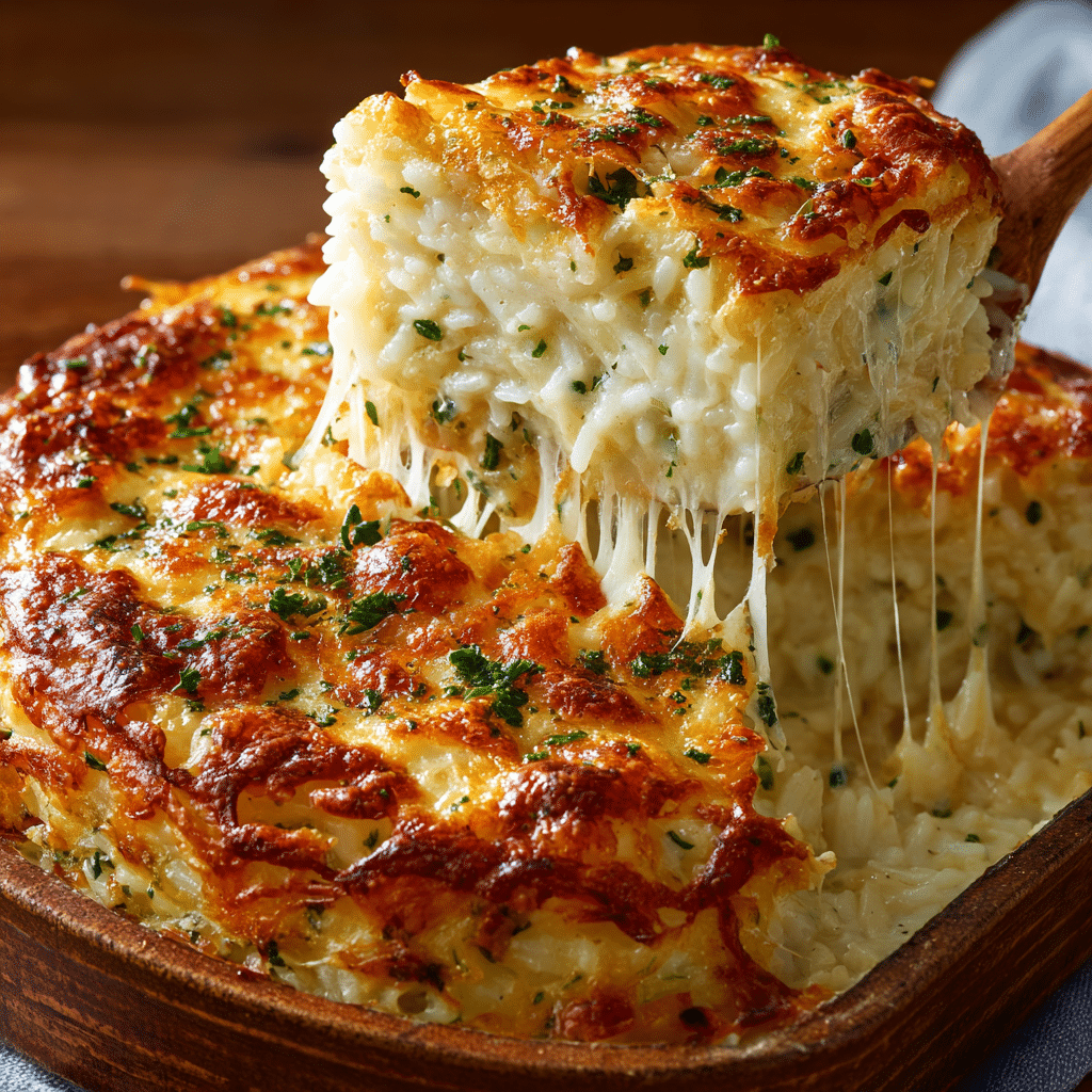 Baked Cheesy Rice Casserole - Recipe Image