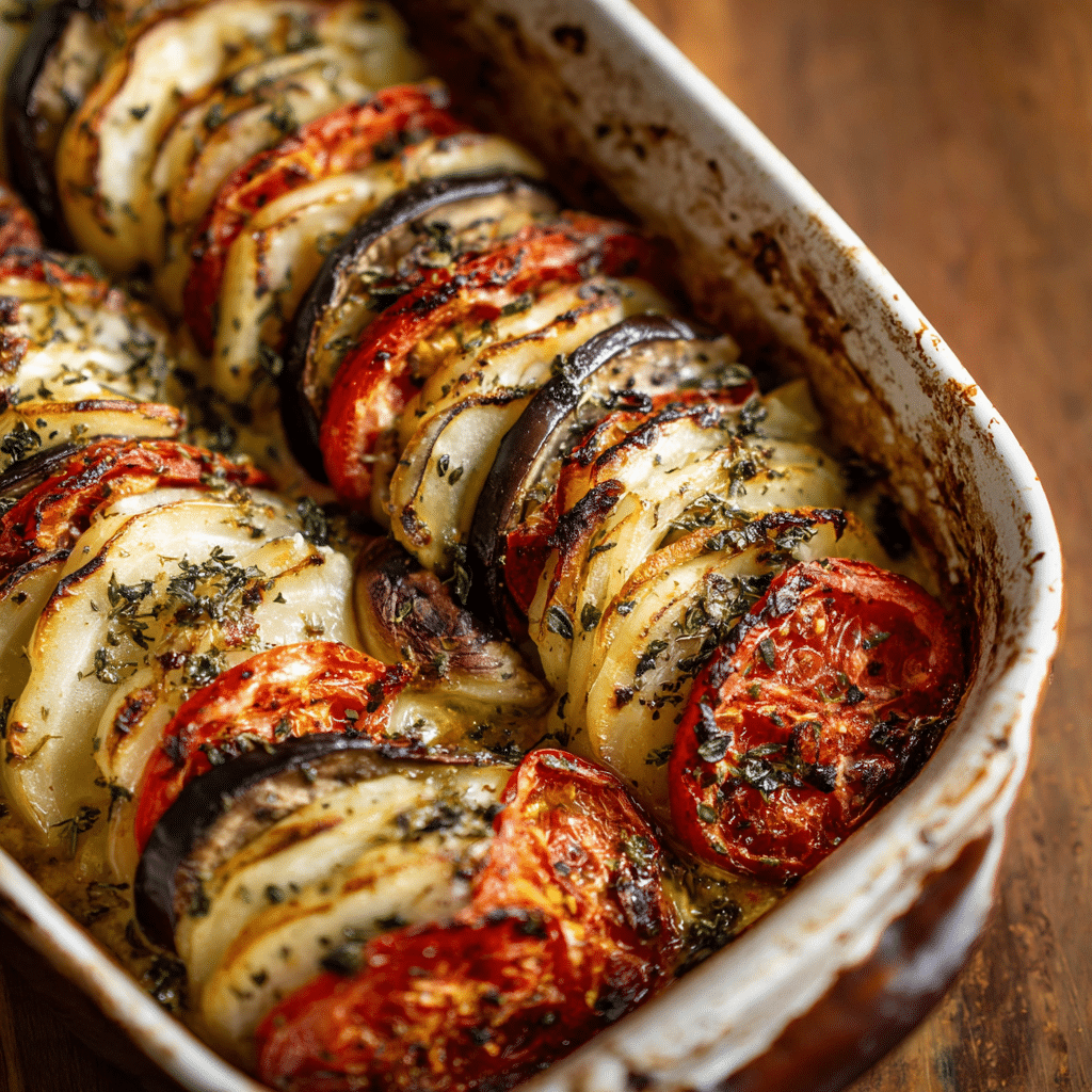 Mediterranean Eggplant & Potato Bake - Recipe Image