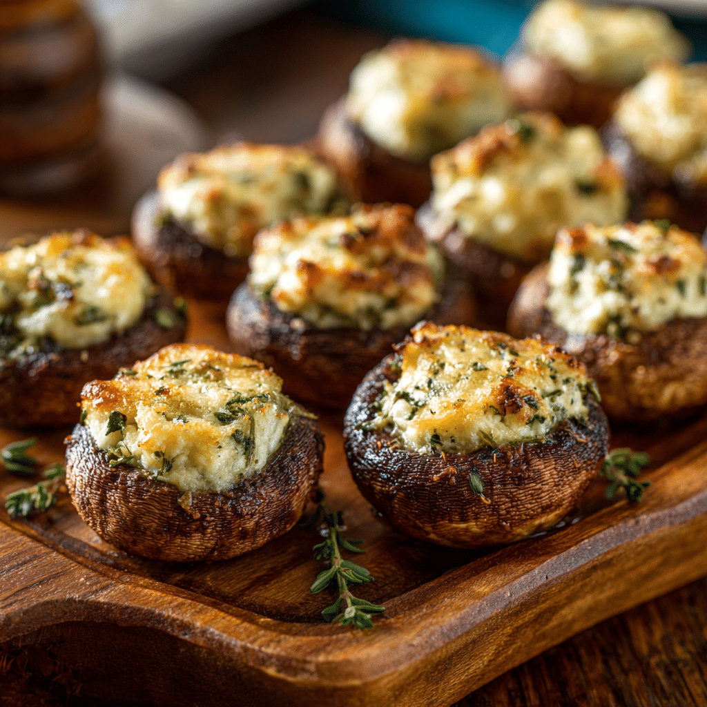 Stuffed Mushrooms with Garlic & Herb Cheese Recipe - Recipe Image