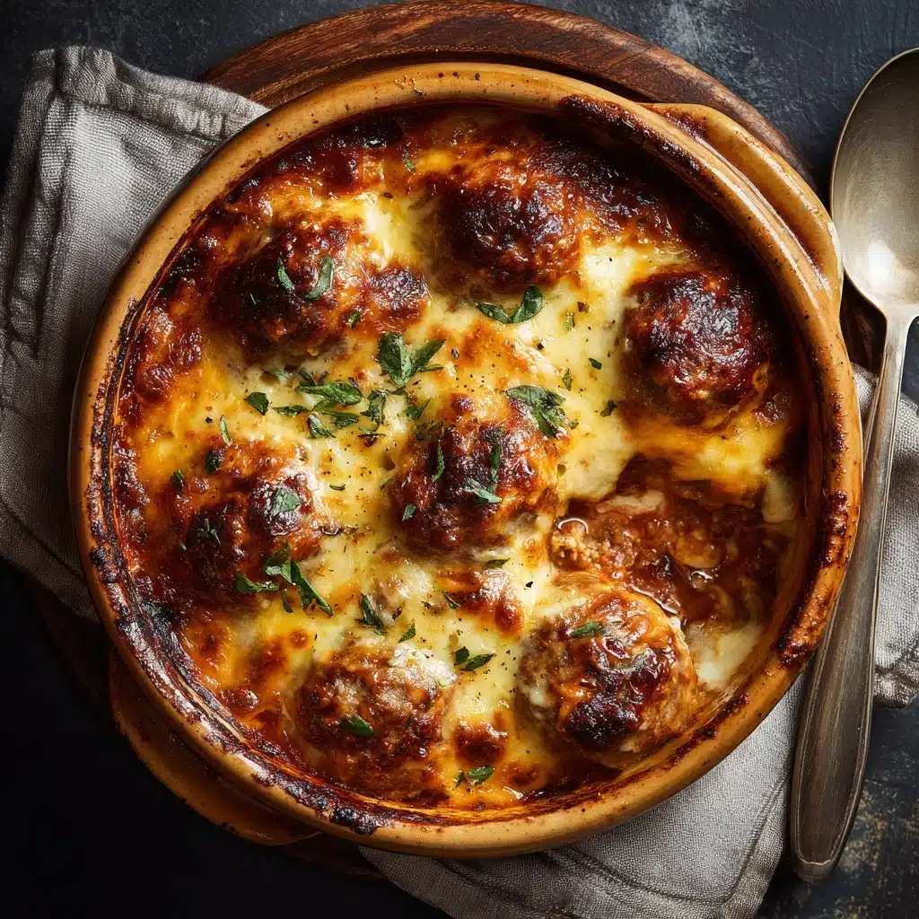 Baked Cheesy Meatball Casserole Recipe - Recipe Image