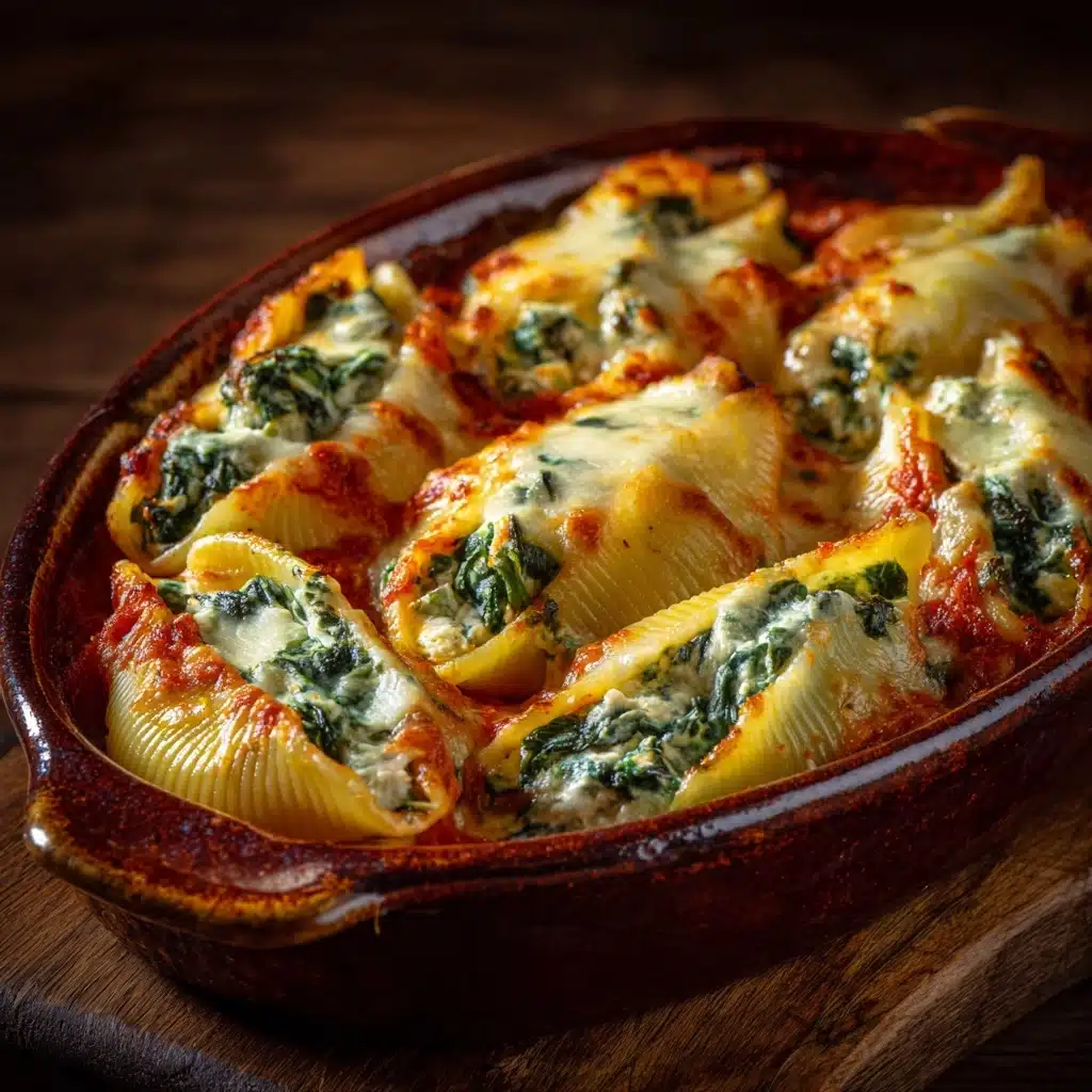 Creamy Spinach Ricotta Stuffed Shells Recipe - Recipe Image