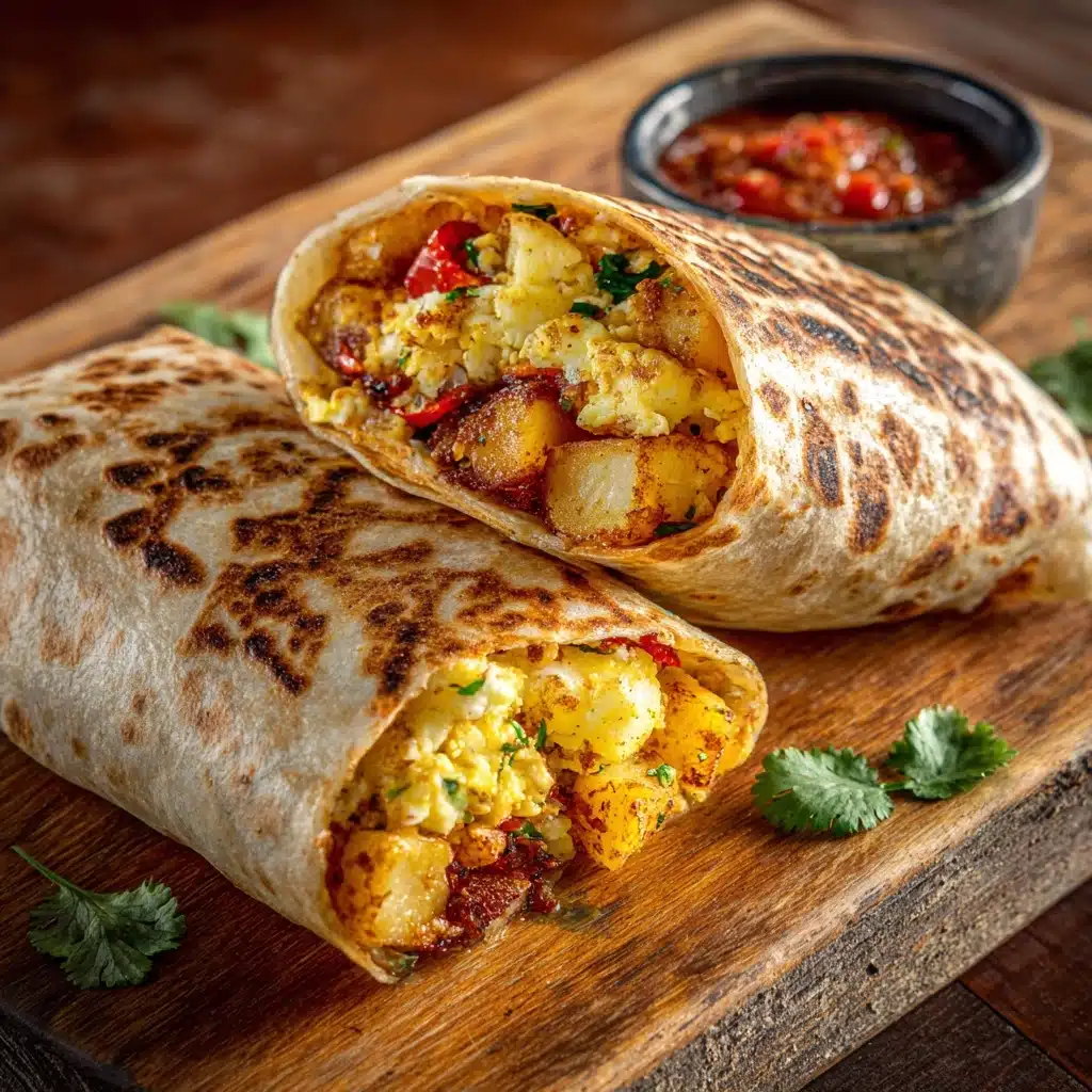 Breakfast Burrito with Eggs & Potatoes Recipe - Recipe Image