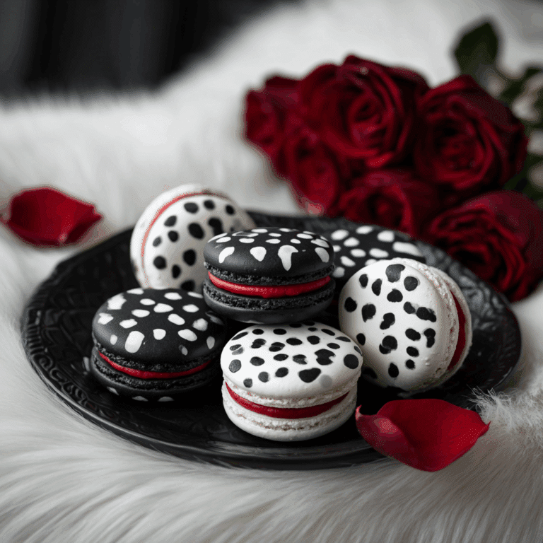 Cruella De Vil Macarons (101 Dalmatians) Recipe