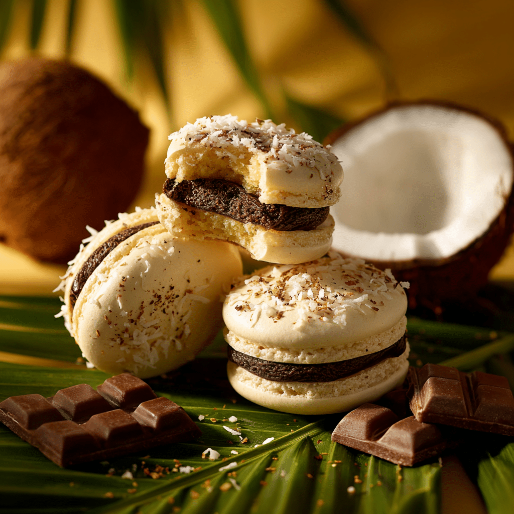 Coconut Fudge Macarons Recipe - Recipe Image
