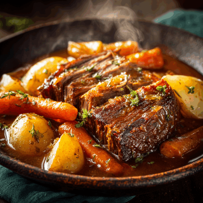 Slow Cooker Beef Roast with Potatoes and Carrots Recipe