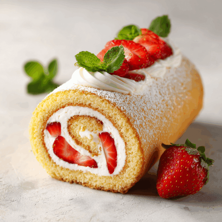 Strawberries and Cream Swiss Roll Recipe