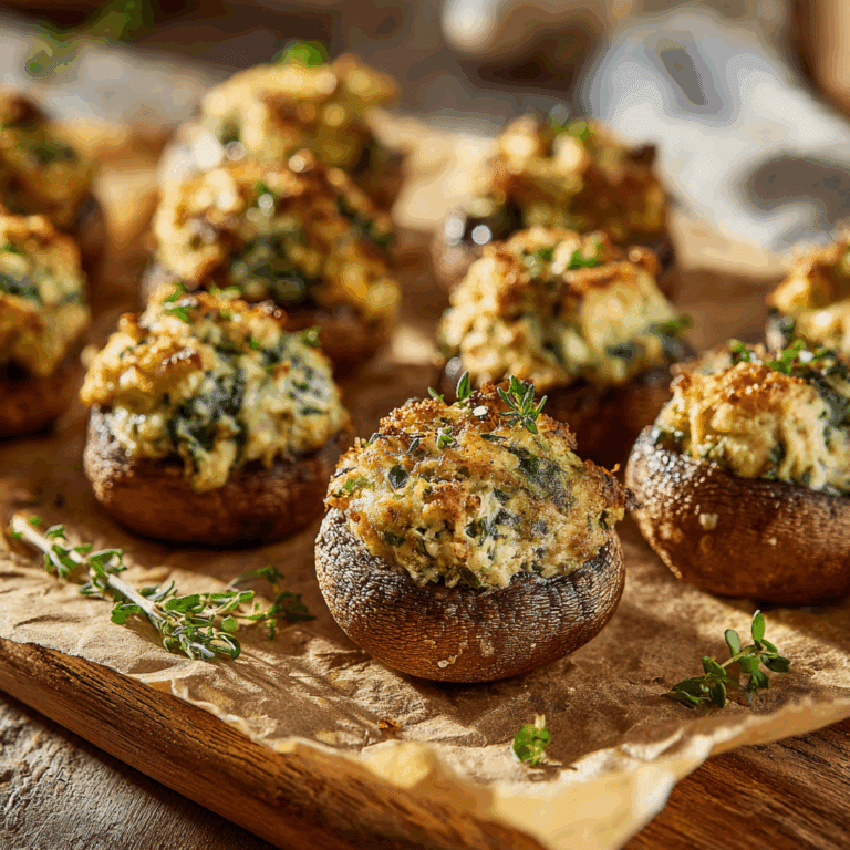 Spinach Dip Stuffed Mushrooms Recipe