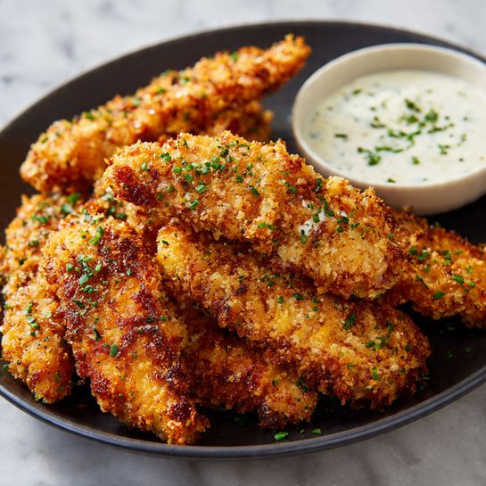 Crispy Chicken Tenders with Ranch Dip Recipe - Recipe Image