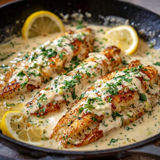 Creamy Garlic Butter Tilapia Recipe - Recipe Image