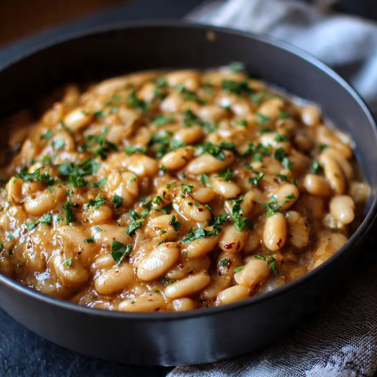 Creamy Garlic White Beans Recipe