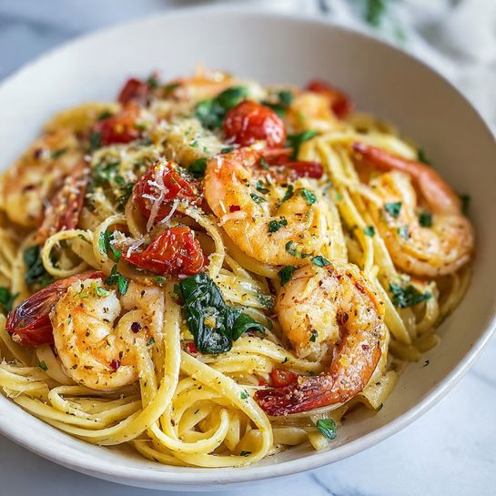 Garlic Butter Shrimp Linguine Recipe