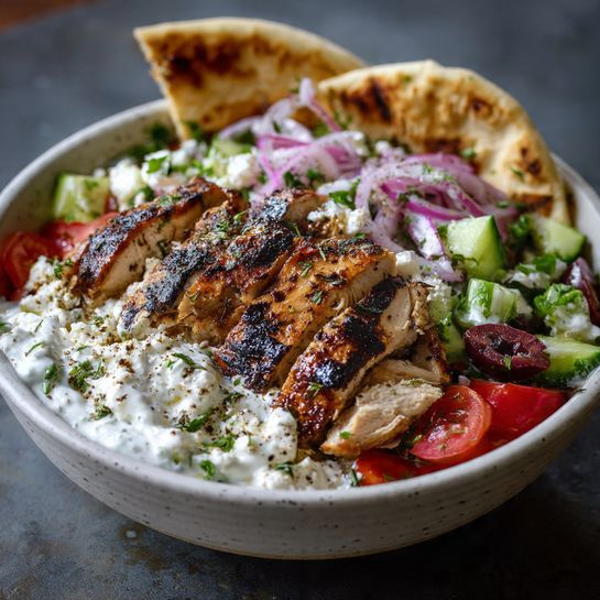 Greek Chicken Souvlaki Bowls Recipe - Recipe Image