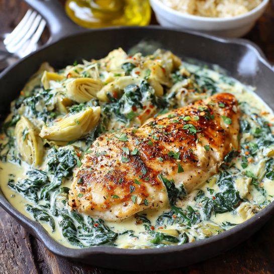 Creamy Spinach Artichoke Chicken Recipe