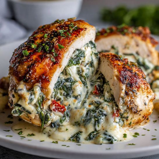Cheesy Spinach Stuffed Chicken Recipe