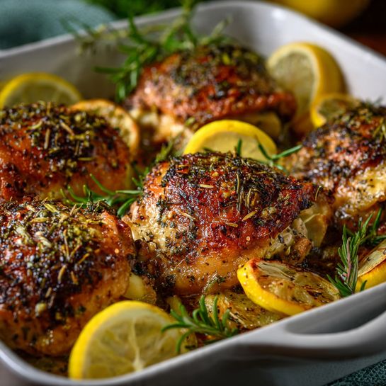 Lemon Herb Roasted Chicken Thighs Recipe - Recipe Image