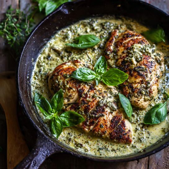 Creamy Pesto Chicken Recipe - Recipe Image