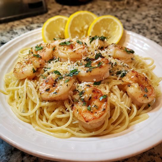 Butter Lemon Shrimp Pasta Recipe - Recipe Image