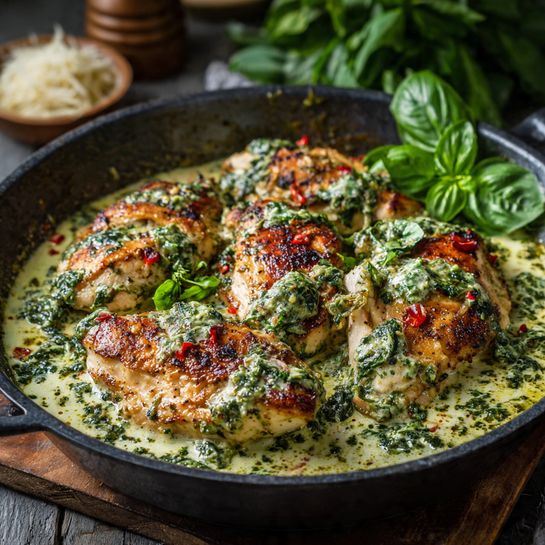 Creamy Pesto Chicken Recipe