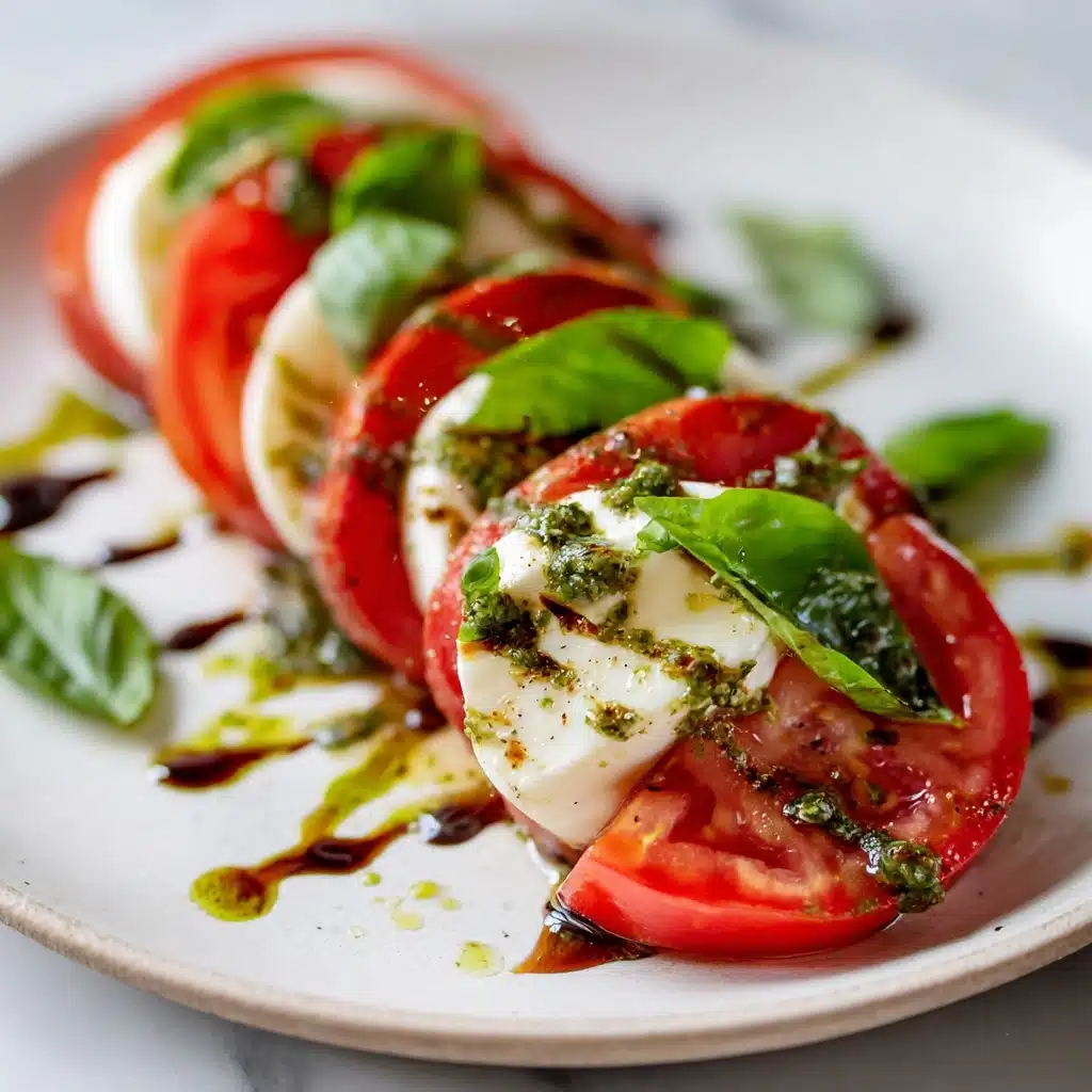 Caprese Salad with Pesto Drizzle Recipe - Recipe Image