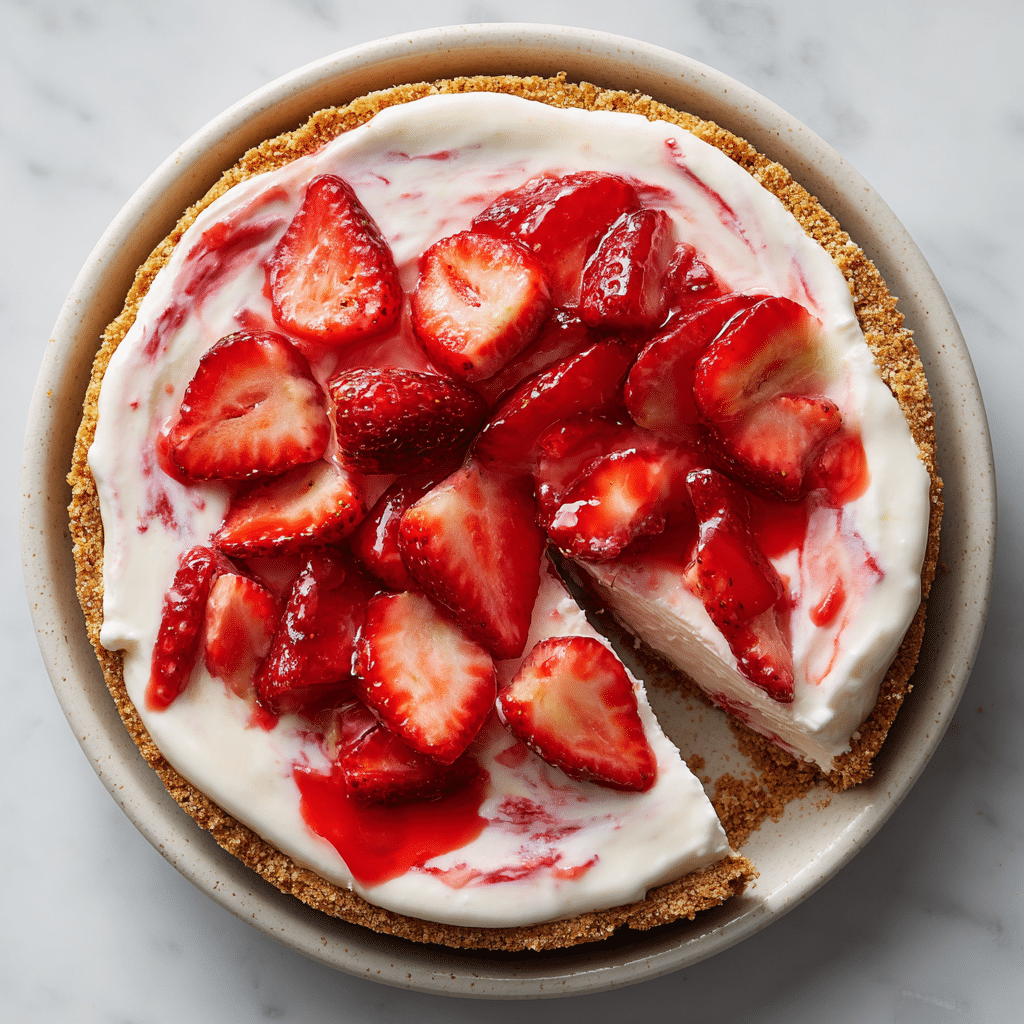 No-Bake Strawberry Yogurt Pie Recipe