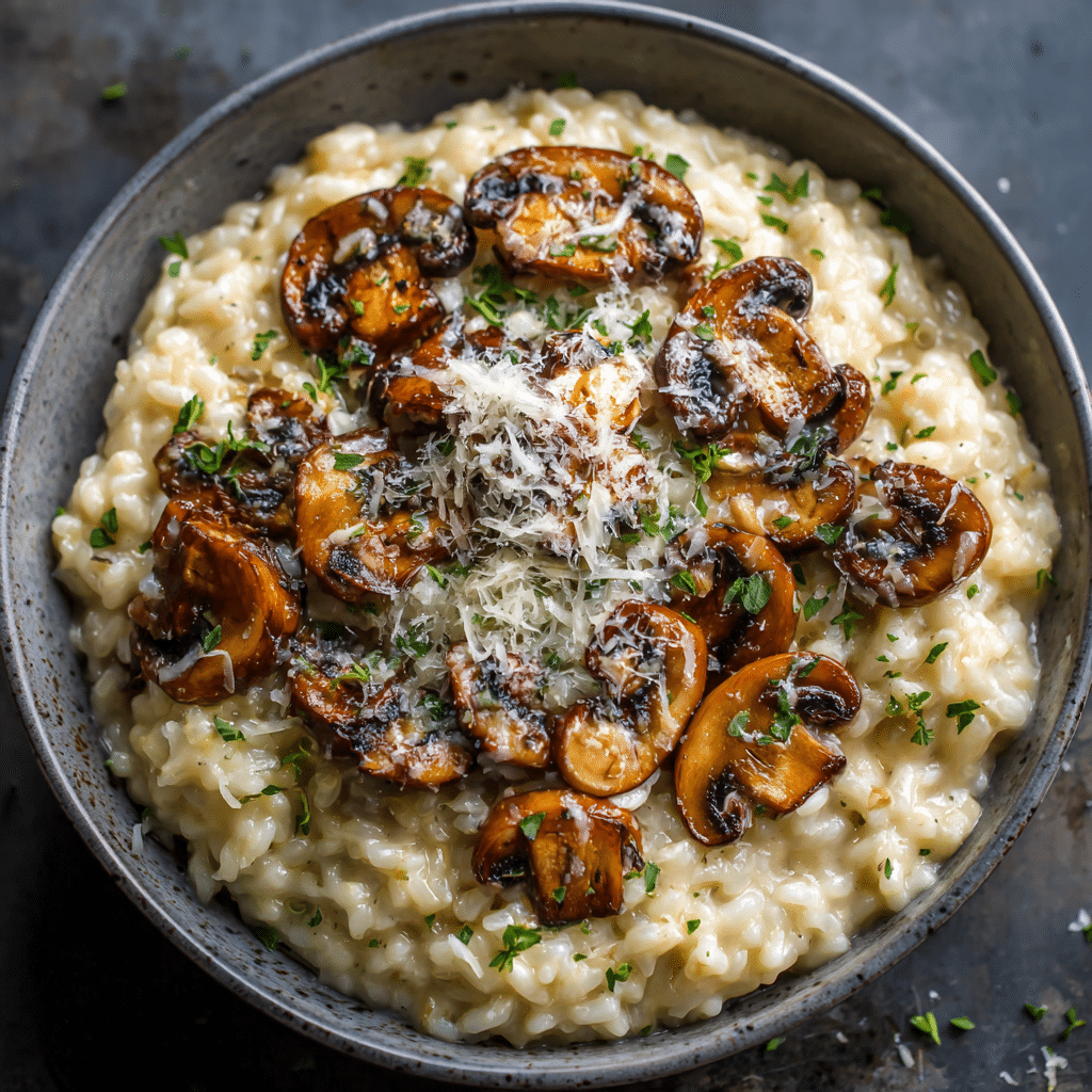 Creamy Mushroom Parmesan Risotto Recipe