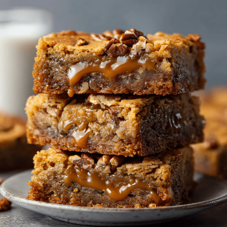 Salted Caramel Pecan Blondies Recipe
