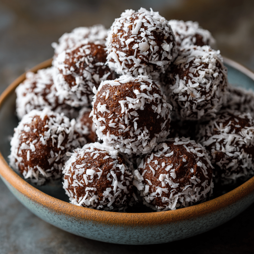 Christmas Chocolate Coconut Balls (No-Bake) Recipe - Recipe Image