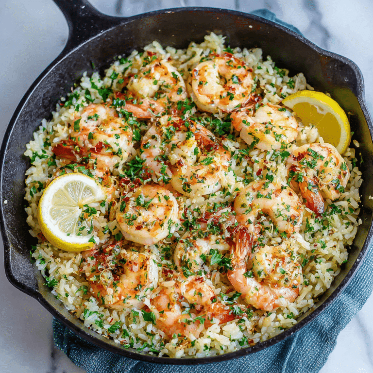 garlic shrimp and rice skillet