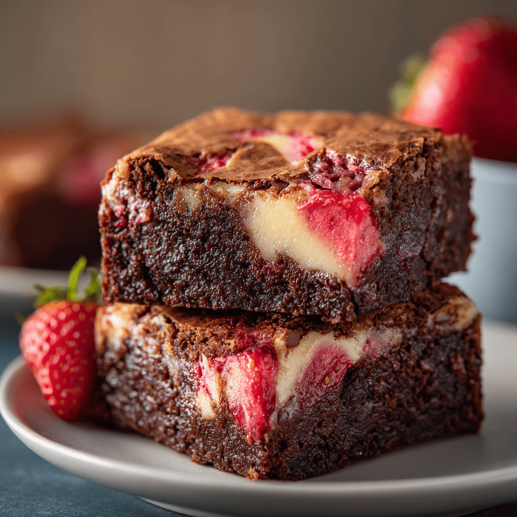 Strawberry Bliss Brownies: