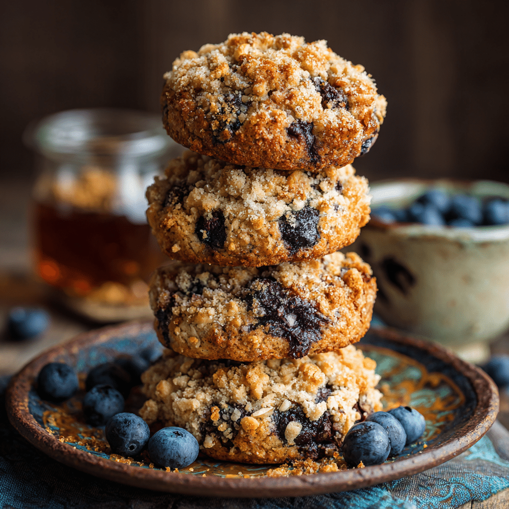 Blueberry Bliss Muffin Cookies with Crunchy Streusel Topping