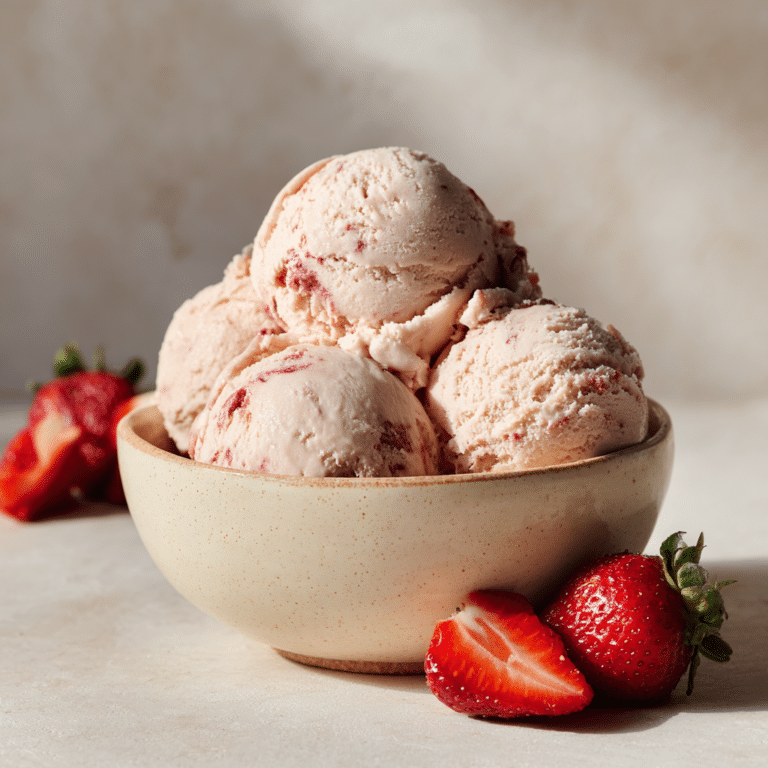 "No-Churn Roasted Strawberry Ice Cream Recipe