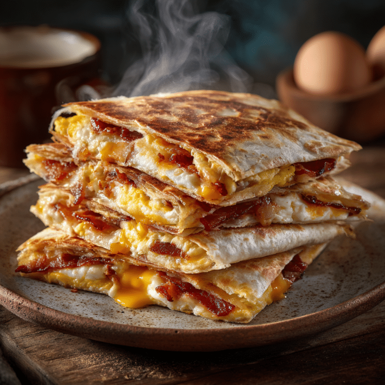 Bacon Egg Cheese Breakfast Quesadillas Recipe