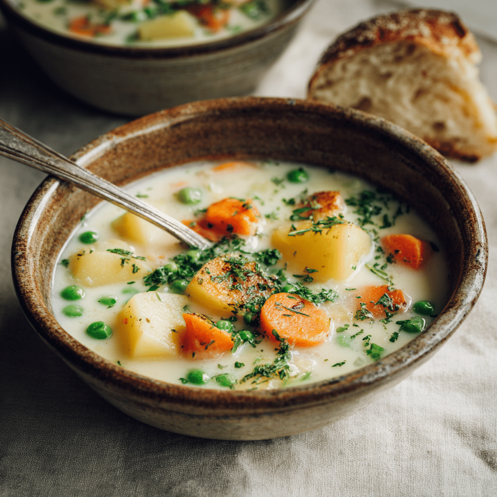 Creamy Milk Soup with Vegetables Recipe