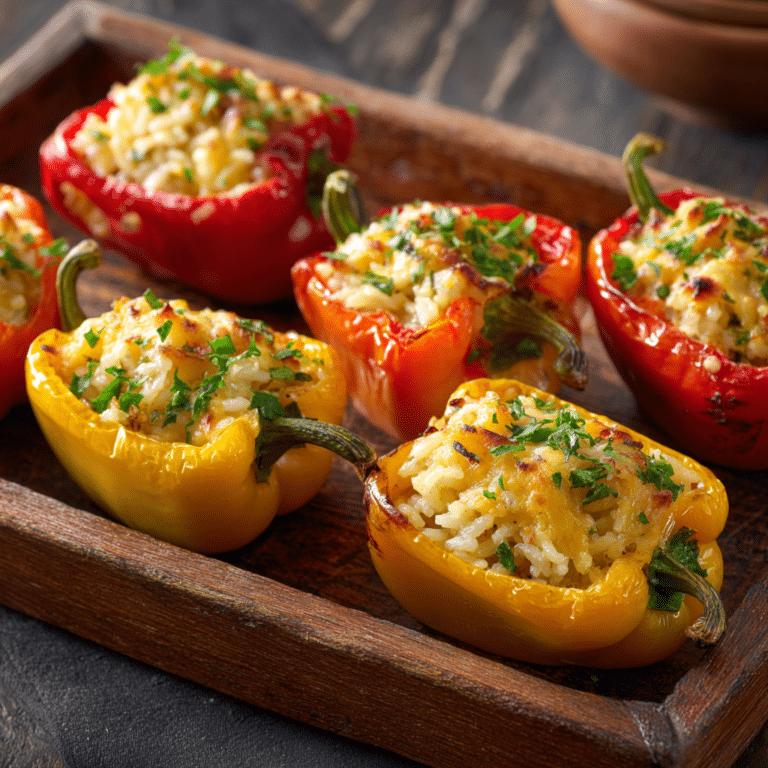 Creamy Sushi Bake Stuffed Bell Pepper Rings Recipe