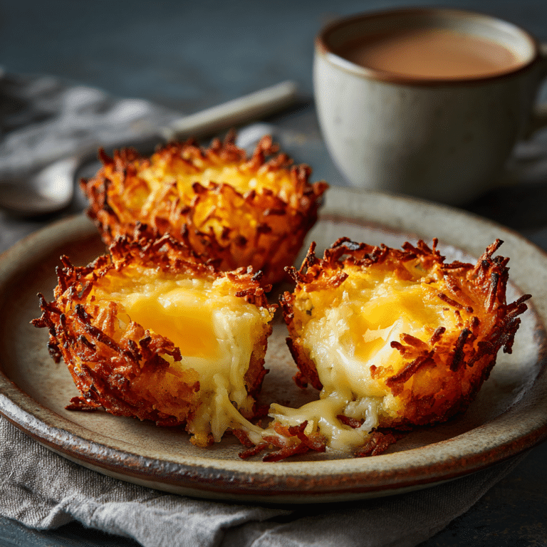 Crispy Cheese Stuffed Hash Brown Cups Recipe