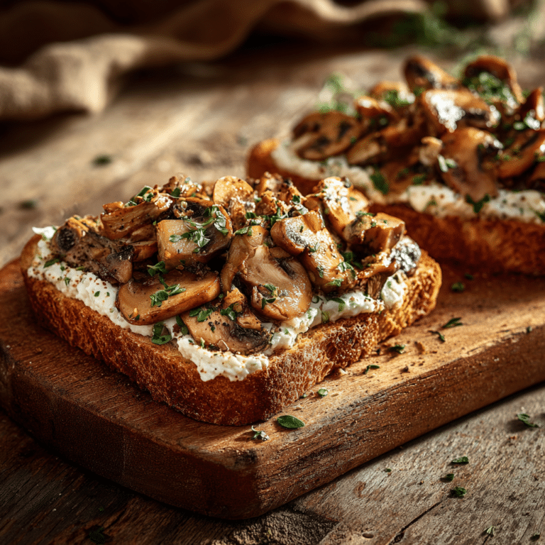 Creamy Garlic Mushroom Toast Recipe