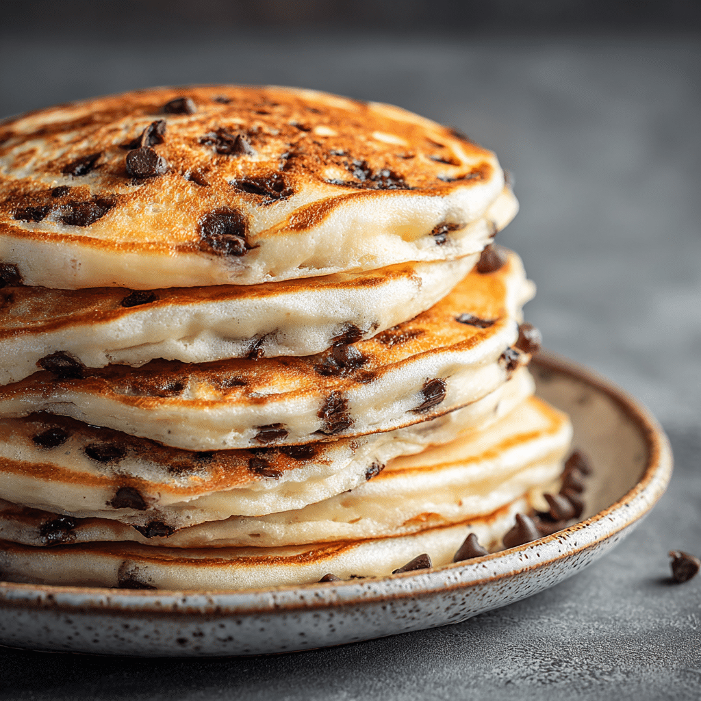 Soft Chocolate Chip Breakfast Pancakes Recipe