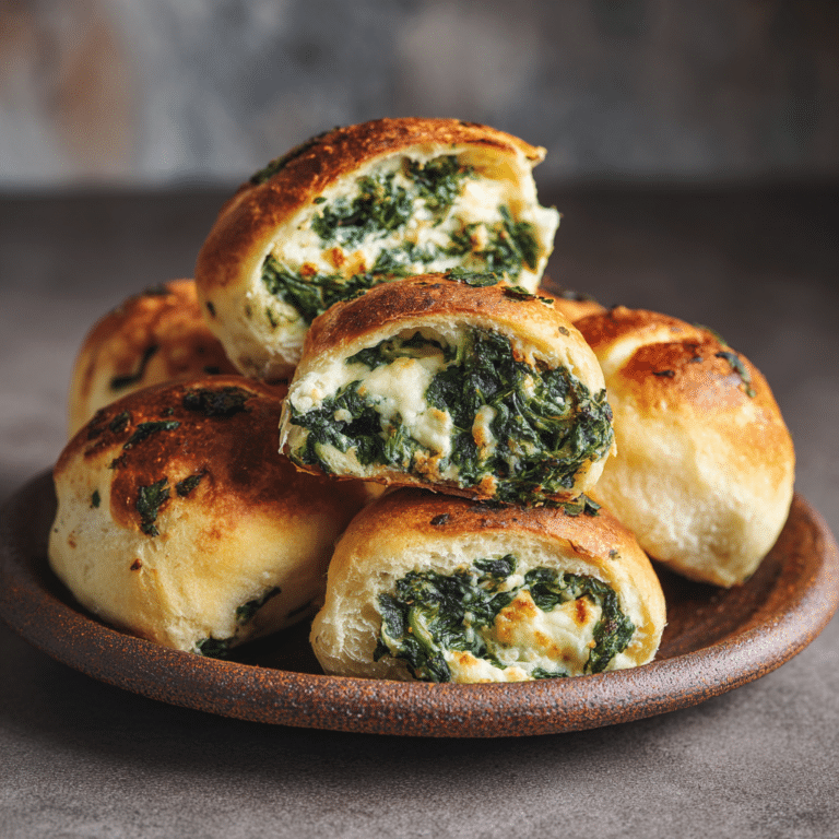 Creamy Spinach & Cheese Breakfast Rolls Recipe