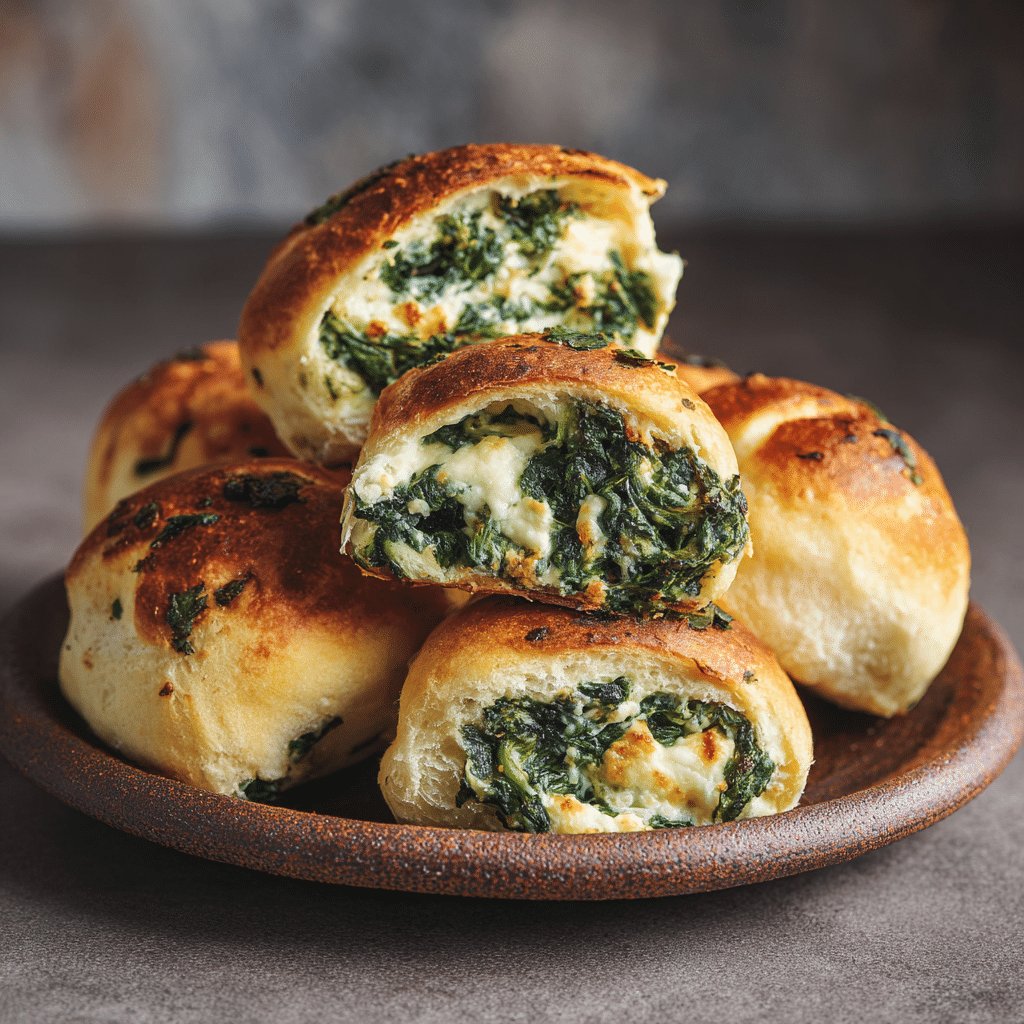 Creamy Spinach & Cheese Breakfast Rolls Recipe