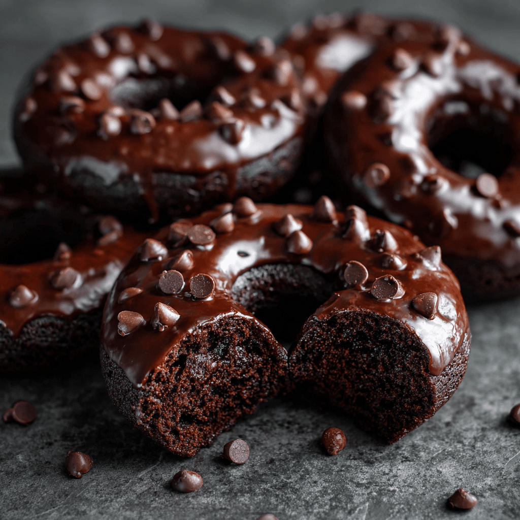 Double Chocolate Baked Donuts Recipe - Recipe Image