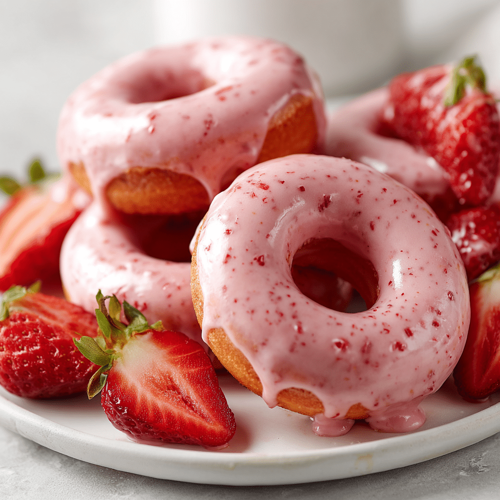Strawberry Baked Donuts Recipe - Recipe Image