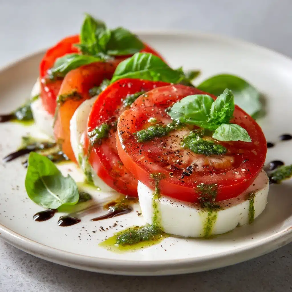 Caprese Salad with Pesto Drizzle Recipe - Recipe Image