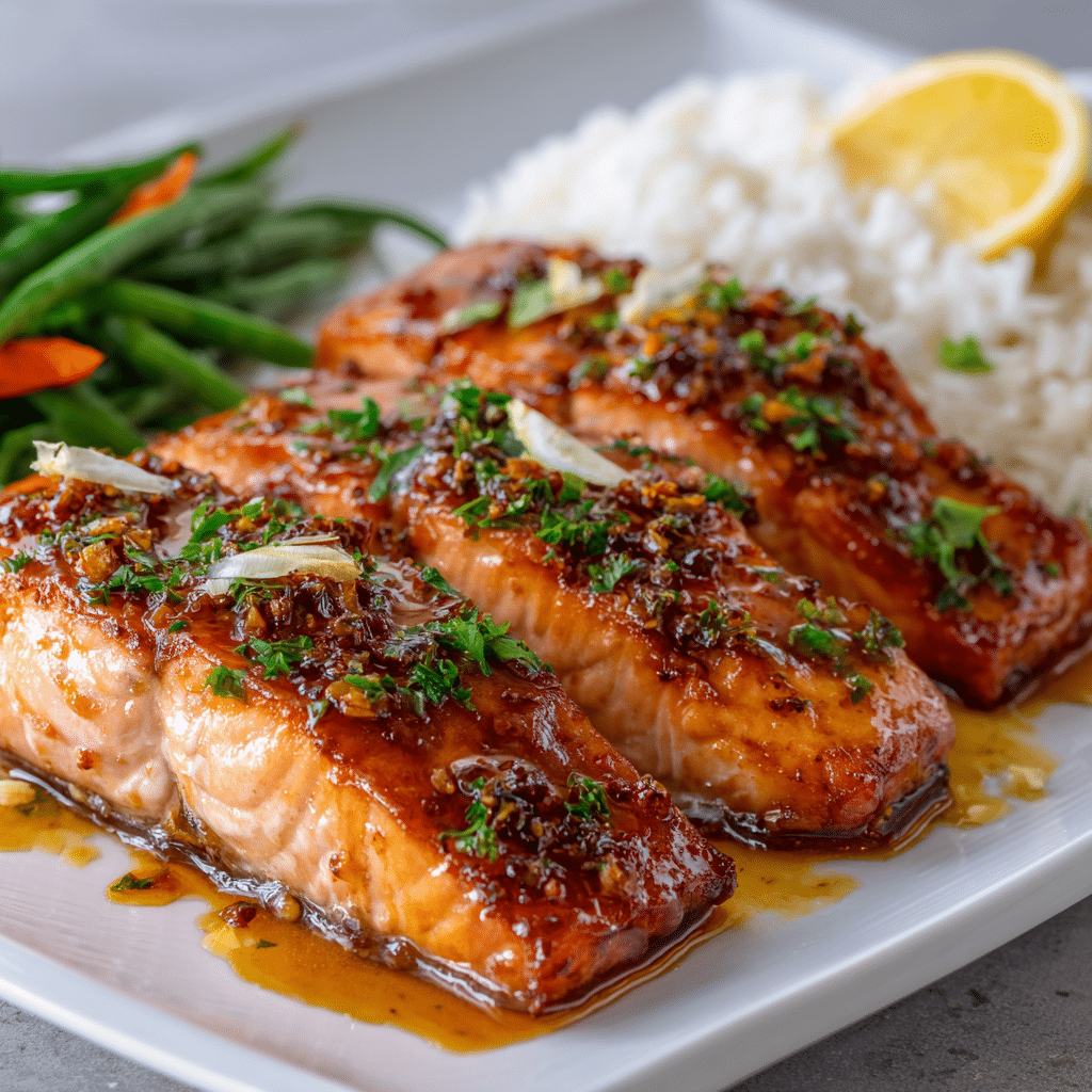 Honey Garlic Glazed Salmon Recipe - Recipe Image